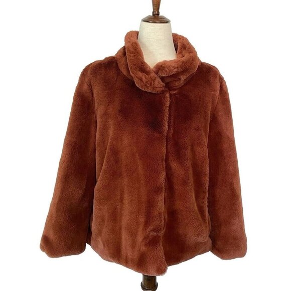 Marc New York Jackets & Blazers - Marc New York Teddy Coat Rust Color Sz L Lined Pockets Mob Wife Cozy Comfy Boho